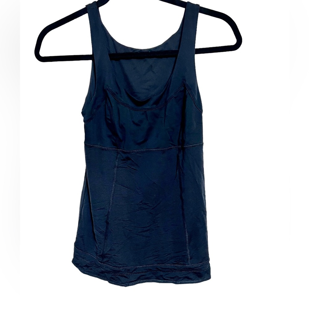 Lululemon Womens Black Cinch Drawstring Waist Scoop Neck Athletic Tank size 6
